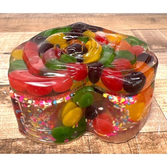 Handcrafted Heart Shaped Jelly Bean Resin Decor Sculpture Art Piece Box - Picture 3 of 5